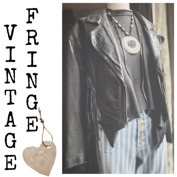 Vintage CHIA Jackets & Blazers - Leather jacket VINTAGE FRINGE JACKET